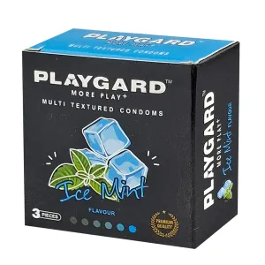Playgard Ice Mint Flavoured Multi Textured Condom - 3's Pack